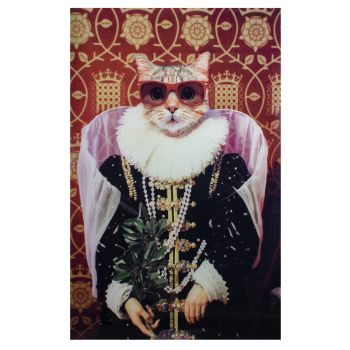 Schilderij tempered glass 'Fancy cat'