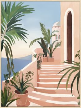 Schilderij canvas straat Mediterraans