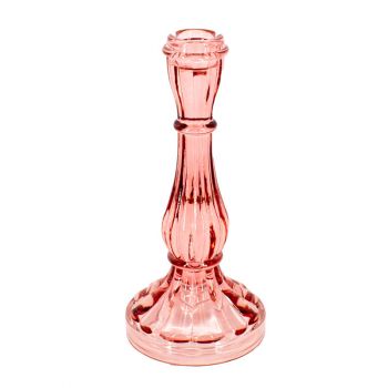 Kaarsenstandaard glas roze