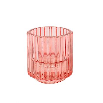 Kaarsenstandaard/waxinehouder roze