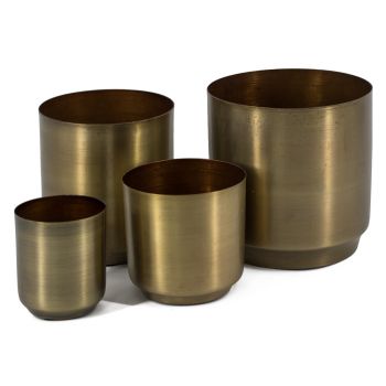 Metalen vaas set van 4 goud