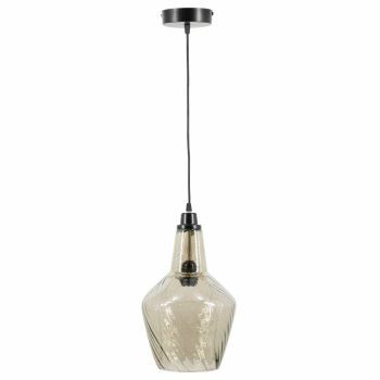 Hanglamp glas smoke/zwart