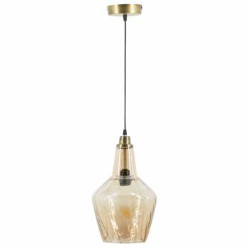 Hanglamp glas roest/goud