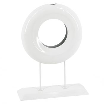 Ornament metaal donut white marble