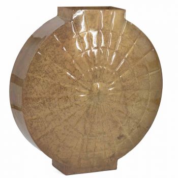 Metalen vaas rond peach