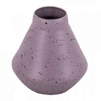 Metalen vaas lila dots 