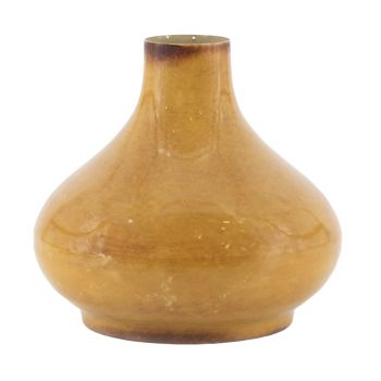 Metalen vaas spheric mustard