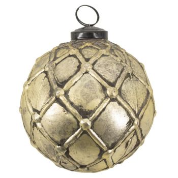 Glazen kerstbal antique gold