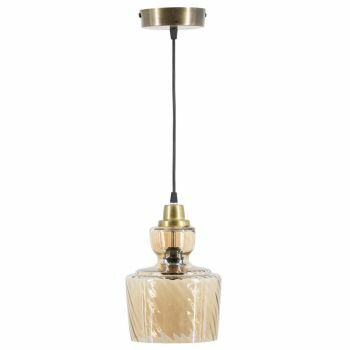 Hanglamp glas roest/goud