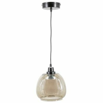 Hanglamp glas smoke/zwart