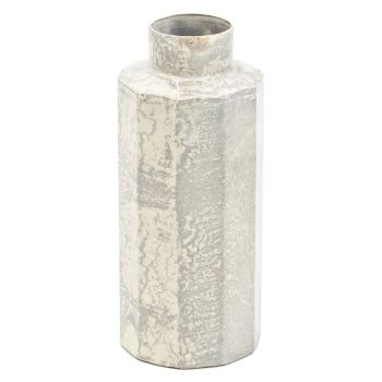 Vaas metaal white marble