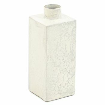 Vaas metaal square white marble