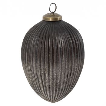 Glazen kerstbal ombre matt black