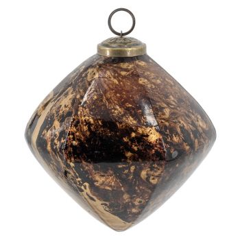 Glazen kerstbal brown marble