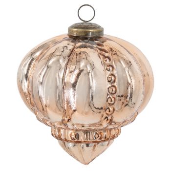 Glazen kerstbal XL copper