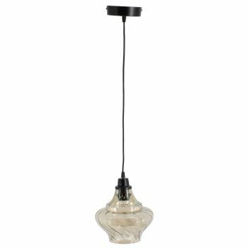 Hanglamp glas smoke/zwart