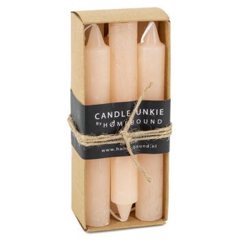 Candle Junkie doosje dinerkaarsen roze