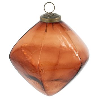 Kerstbal glas amber