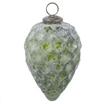 Kerstbal glas matt green 