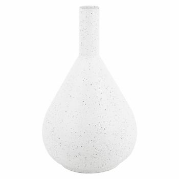 Metalen ornament vaas white dots