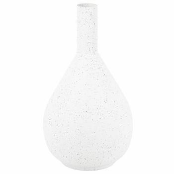 Metalen ornament vaas white dots