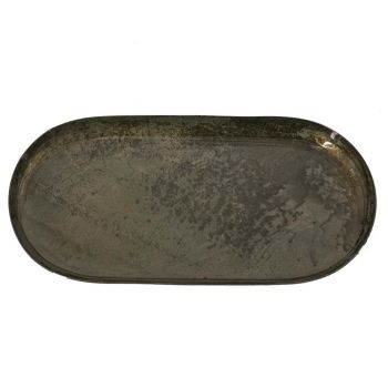 Metalen dienblad ovaal olive 
