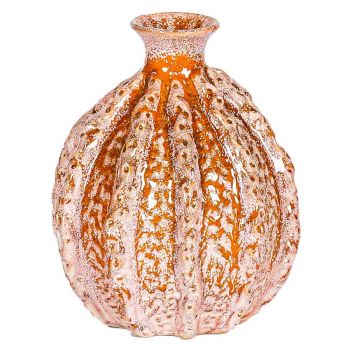 Aardewerk vaas bol oranje
