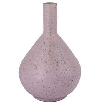 Metalen vaas lila dots 
