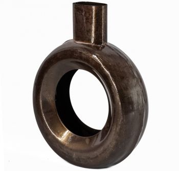 Vaas donut rond rosewood