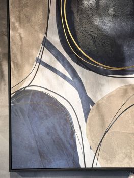 Schilderij organisch cirkels goudfolie